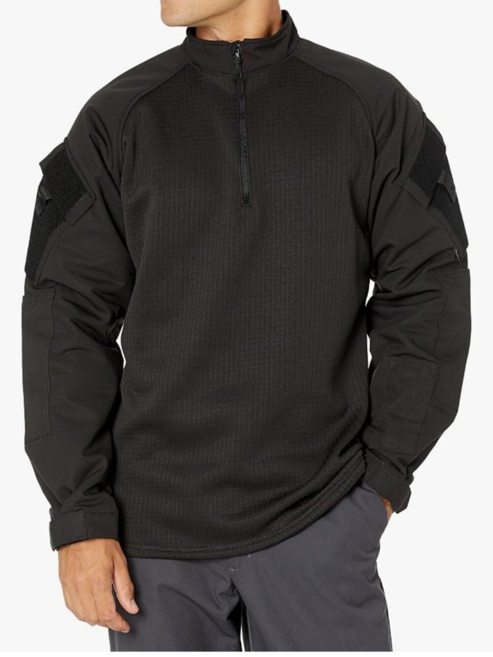 Tru-Spec Combat Shirt Men's Small Black 1/4 Zip Tactical EUC Good Cond